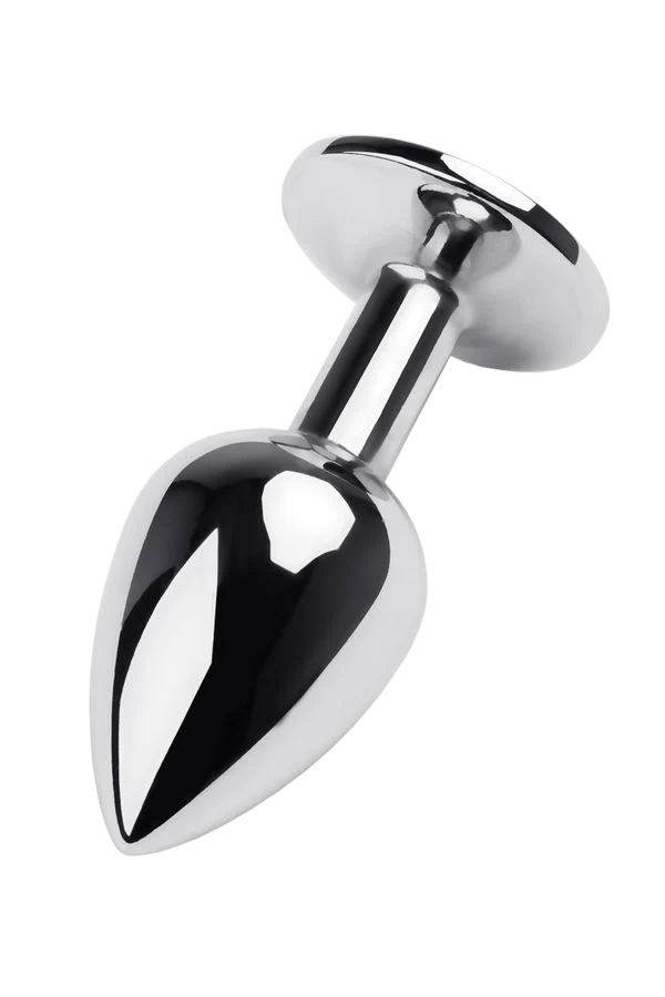 Metal Anal Plug -Siyah Kristalli - Küçük Boy